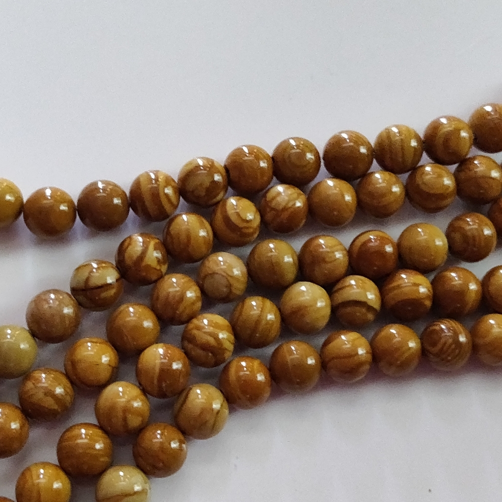 NEW WOOD LACE NATURAL STONE BEADS BY STRAND
